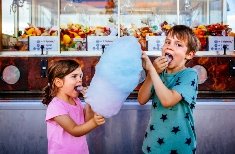 Photo Of, A Brother And Sister Eating A Big Cotton